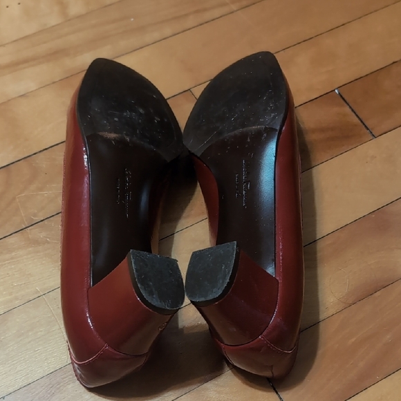 Salvatore Ferragamo Dark Brick  Red Leather Loafers 9.5 - Picture 8 of 9